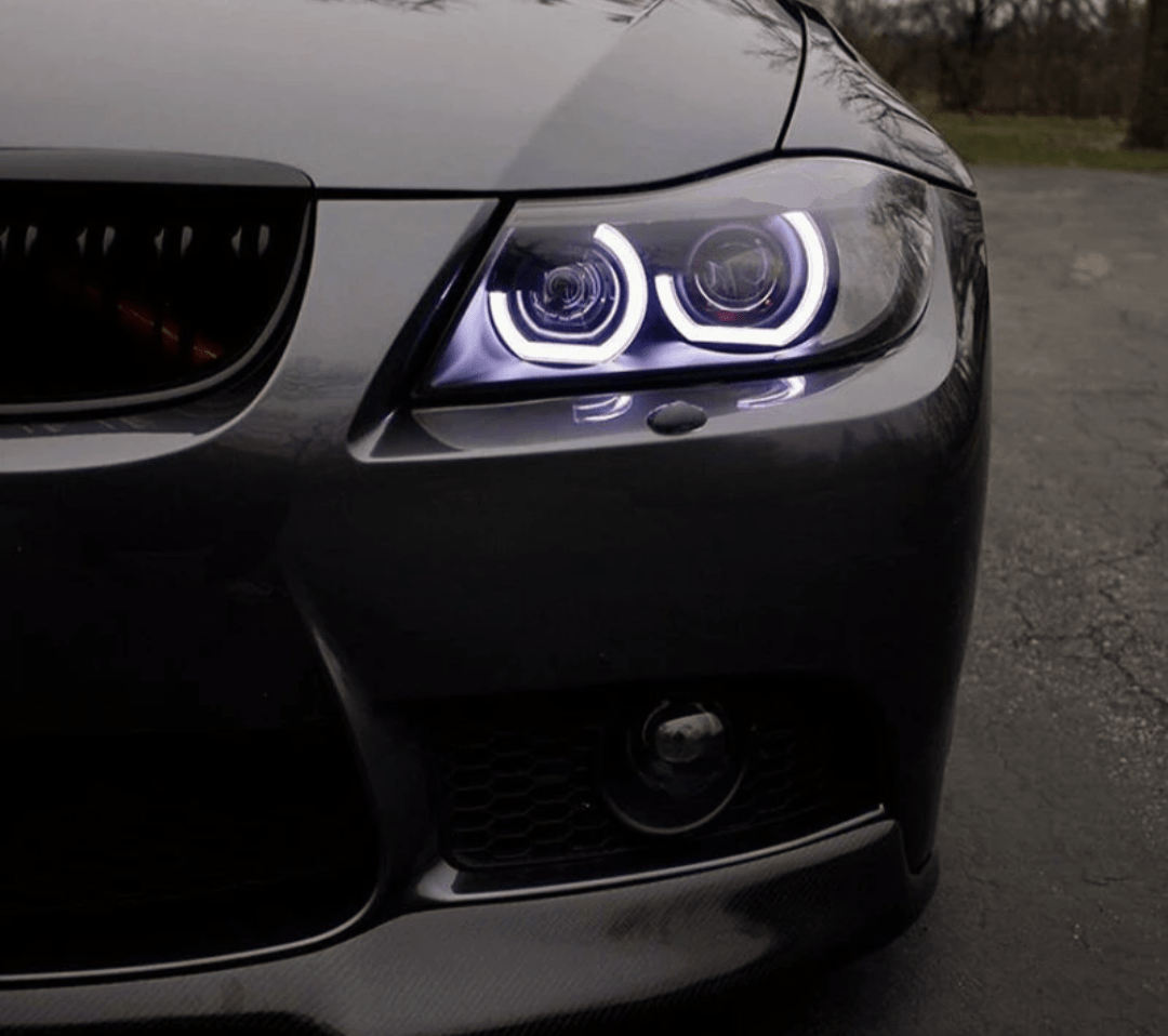 Demi-cercle type DTM / Halogène / Avant restylage (2005 à 2008) Phares Angel Eyes DTM Anneaux LED pour BMW Série 3 Berline E90 (2005 à 2012)
