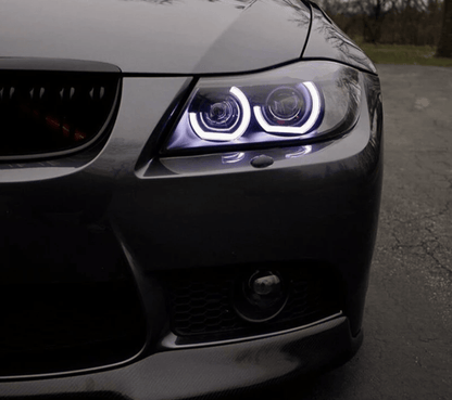 Demi-cercle type DTM / Halogène / Avant restylage (2005 à 2008) Phares Angel Eyes DTM Anneaux LED pour BMW Série 3 Berline E90 (2005 à 2012)