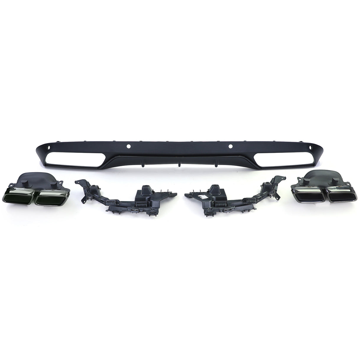 Diffuseur et sorties d'échappement pare-choc arrière look 63 AMG pour Mercedes Classe C Berline W205 (2014 à 2021)