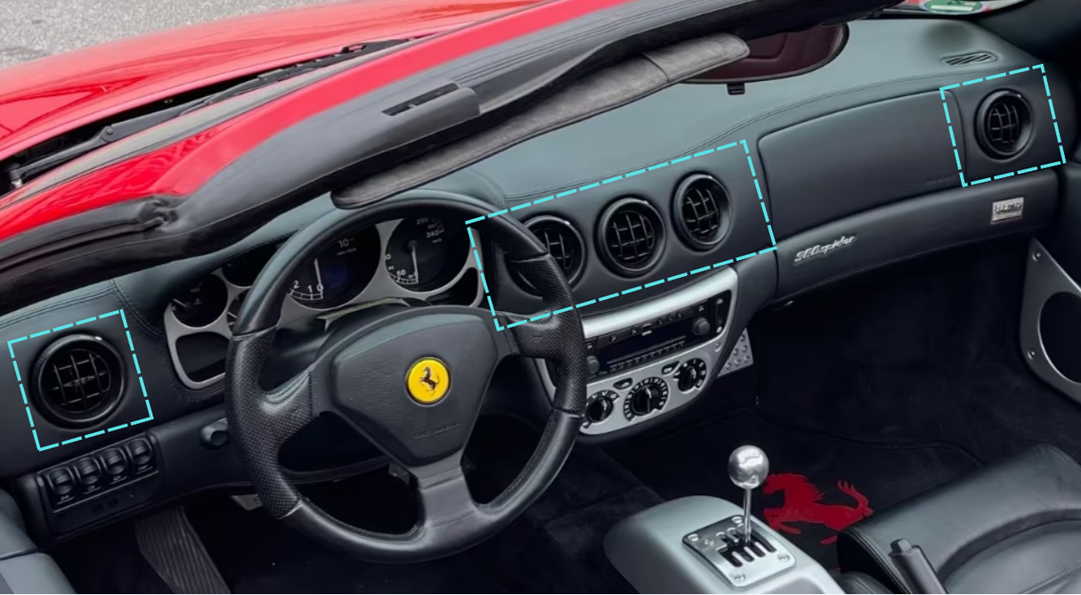 Rénovation des Boutons Collants Soft Touch pour Ferrari 360 (1999 à 2005)