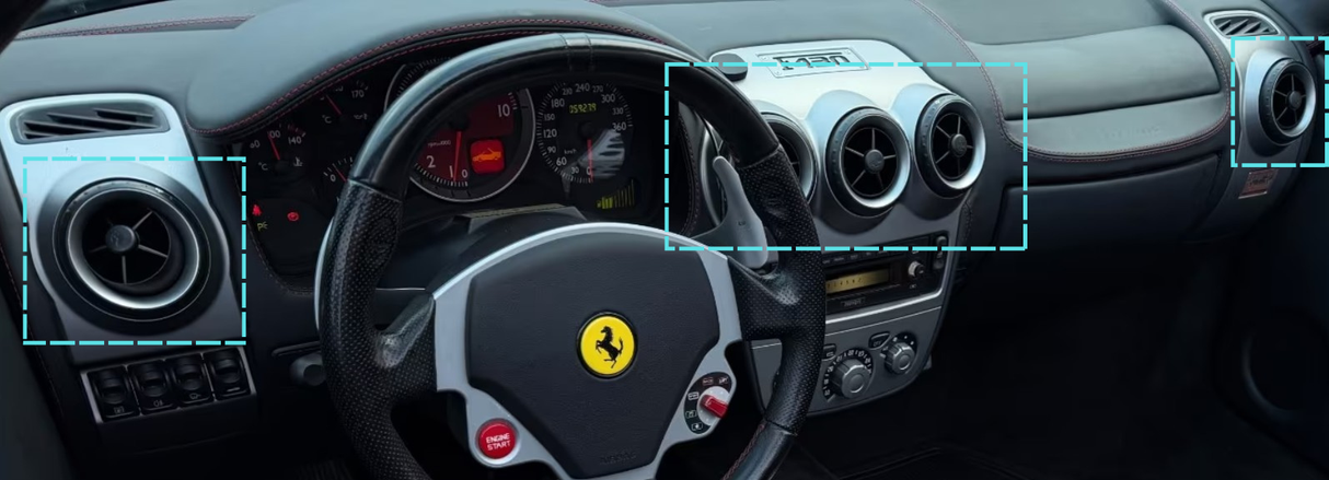 Rénovation des Boutons Collants Soft Touch pour Ferrari F430 (2004 à 2009)