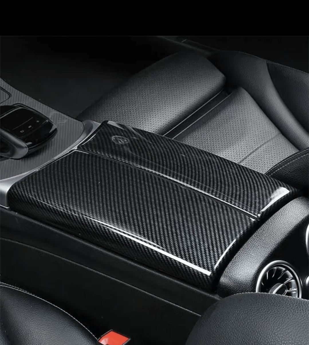 Garnitures de boîte à gant centrale carbone replica pour Mercedes Classe C W205