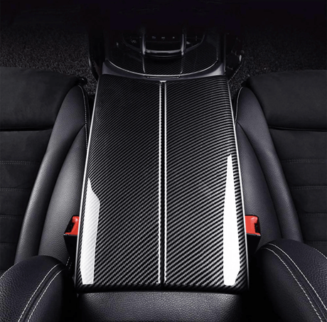 Garnitures de boîte à gant centrale carbone replica pour Mercedes Classe E W213 - 2016 à 2020