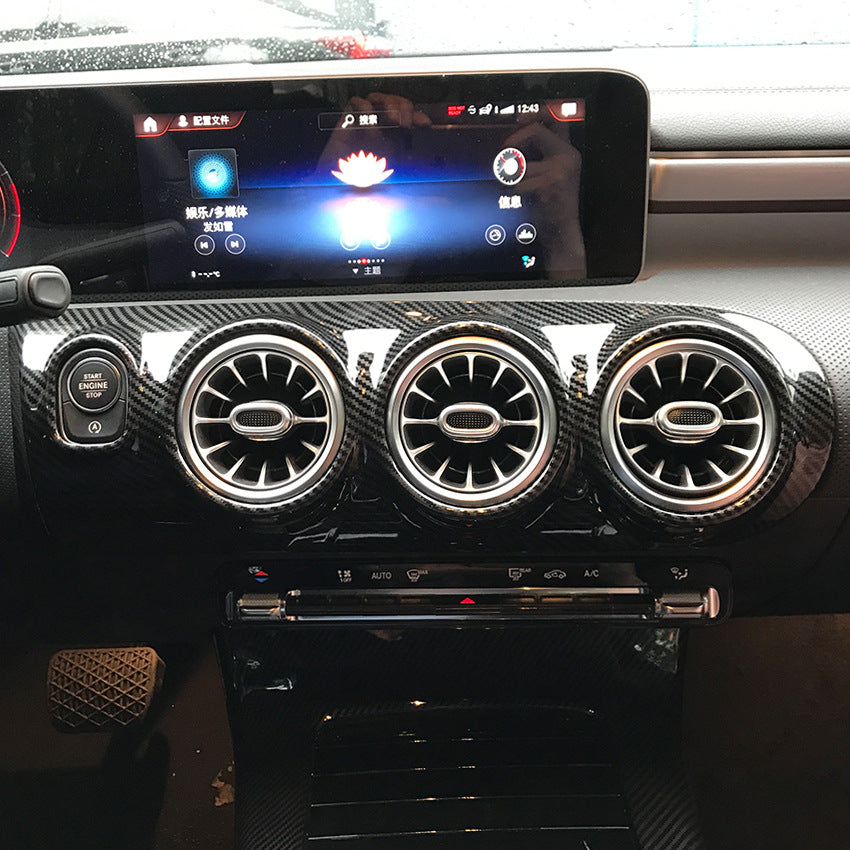 Inserts intérieurs de Portes Tableau de Bord Console Centrale Look Carbone pour Mercedes Classe A W177 et CLA C118 (2018 à 2023)