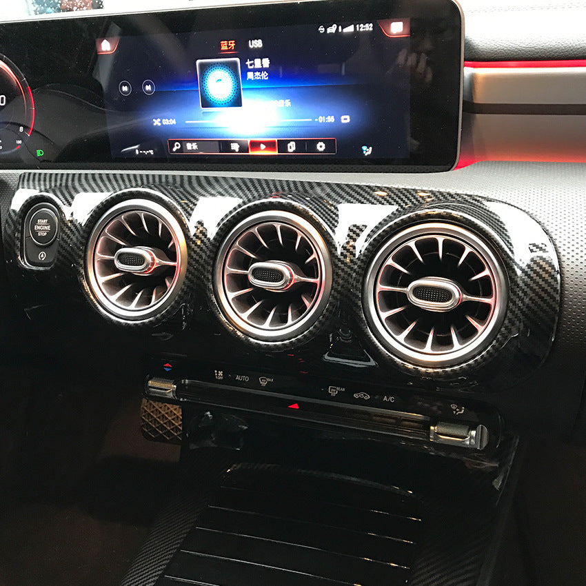 Inserts intérieurs de Portes Tableau de Bord Console Centrale Look Carbone pour Mercedes Classe A W177 et CLA C118 (2018 à 2023)