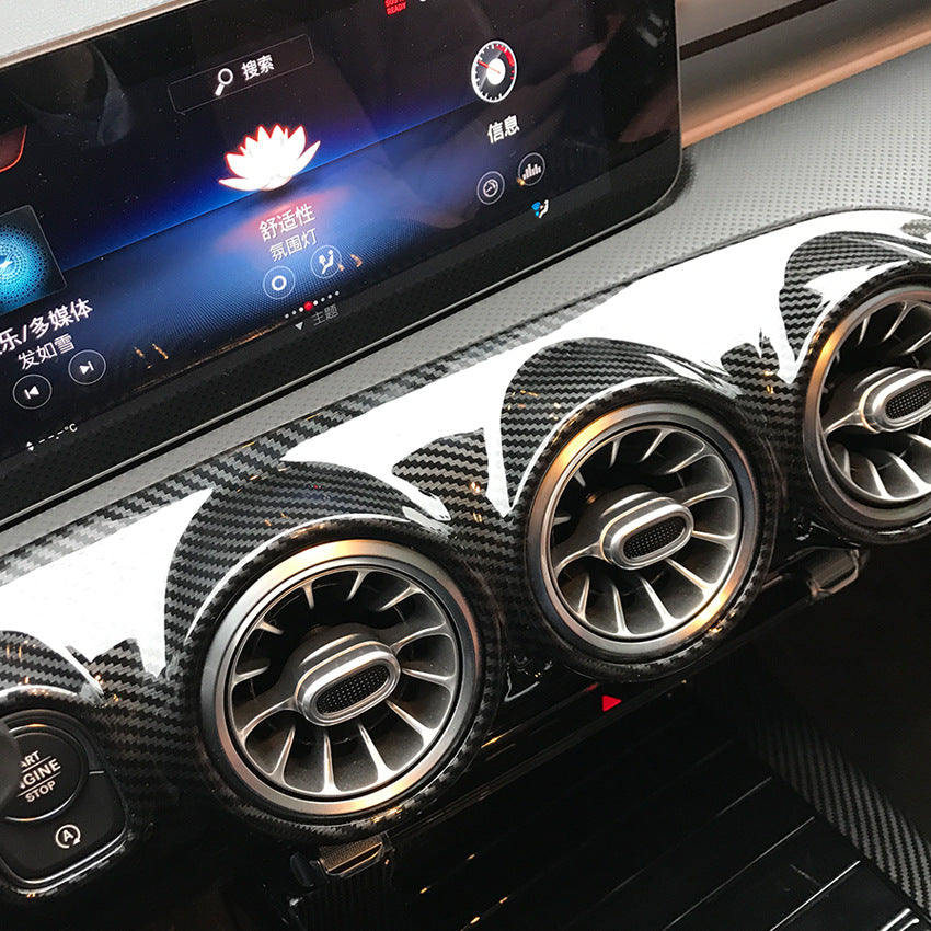 Inserts intérieurs de Portes Tableau de Bord Console Centrale Look Carbone pour Mercedes Classe A W177 et CLA C118 (2018 à 2023)