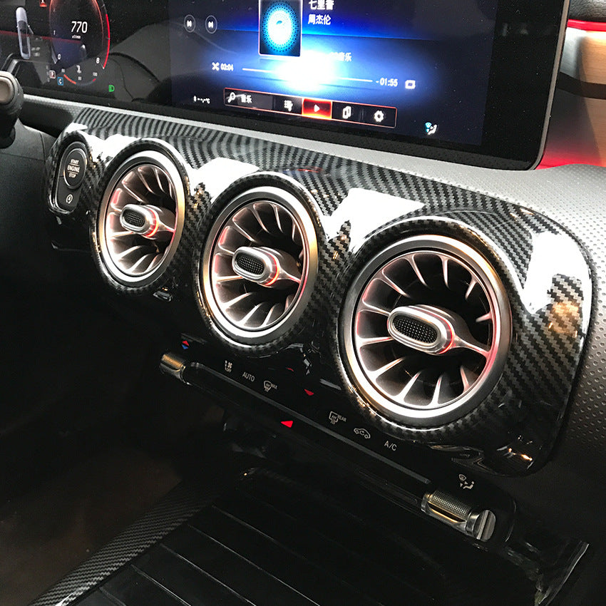 Inserts intérieurs de Portes Tableau de Bord Console Centrale Look Carbone pour Mercedes Classe A W177 et CLA C118 (2018 à 2023)