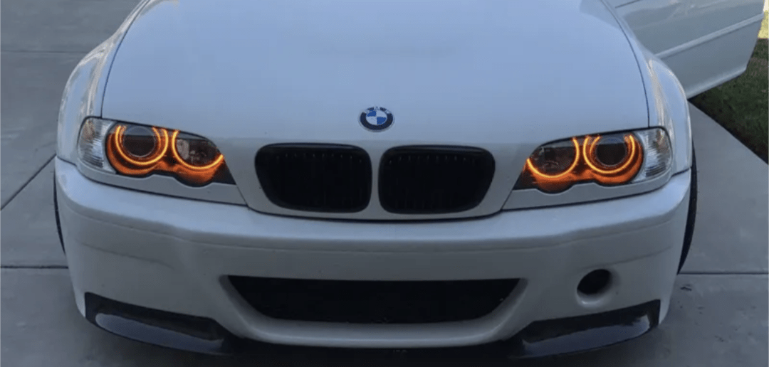 Jaune / Phase 1 Berline, break et coupé / Phares halogènes Phares Angel Eyes Anneaux LED pour BMW Série 3 E46