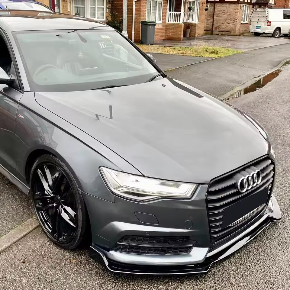 Front bumper splitter lip for Audi A6 S6 C7 Facelift - 2014 to 2018