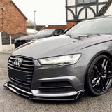 Front bumper splitter lip for Audi A6 S6 C7 Facelift - 2014 to 2018