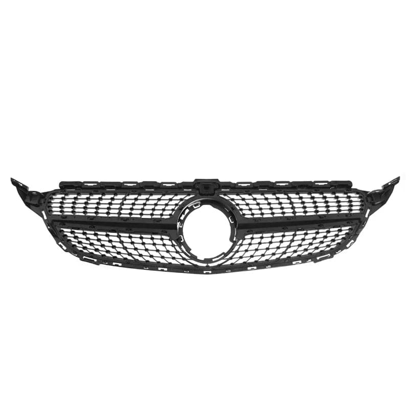 MagicKit For Mercedes Benz C-Class W205 Diamond Grill Front Bumper Gloss Black Radiator Grille 2019 2020 2021