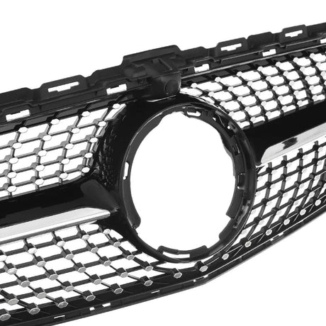MagicKit For Mercedes Benz C-Class W205 Diamond Grill Front Bumper Gloss Black Radiator Grille 2019 2020 2021