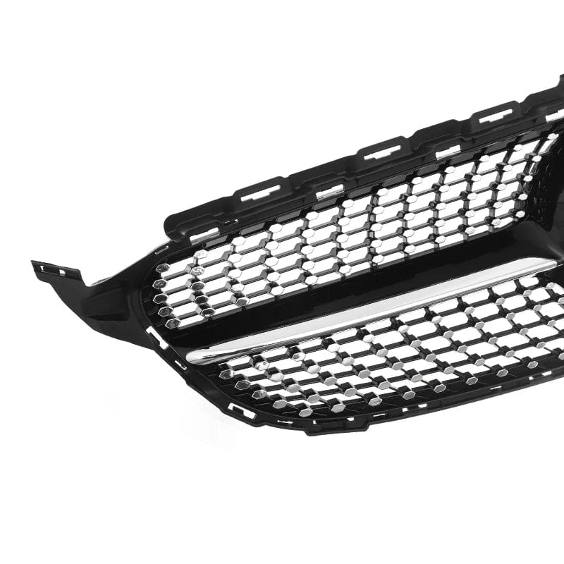 MagicKit For Mercedes Benz C-Class W205 Diamond Grill Front Bumper Gloss Black Radiator Grille 2019 2020 2021