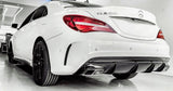 Chromé Diffuseur et sorties d'échappement pare-choc arrière look 45 AMG pour Mercedes CLA W117 (2013 à 2018)