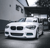 Équipée du Pack M / Noir brillant / Phase 1 (2012 à 2015) Lame avant splitter pare-choc pour BMW Série 1 F20 (2012 à 2019)