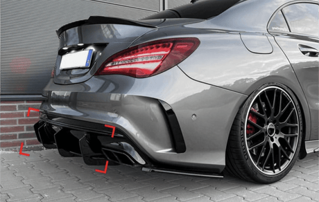 Mercedes CLA 45 AMG C117 restylée Diffuseur pare-choc arrière type AMG pour Mercedes CLA 45 AMG Facelift (2016 à 2018)