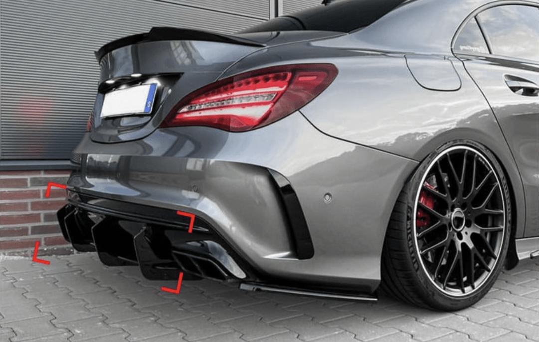 Mercedes CLA 45 AMG C117 restylée Diffuseur pare-choc arrière type AMG pour Mercedes CLA 45 AMG Facelift (2016 à 2018)