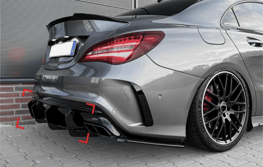 Mercedes CLA 45 AMG C117 restylée Diffuseur pare-choc arrière type AMG pour Mercedes CLA 45 AMG Facelift (2016 à 2018)