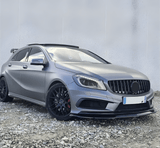 Noire brillante Lame avant splitter pare-choc pour Mercedes Classe A W176 (2012 à 2018)