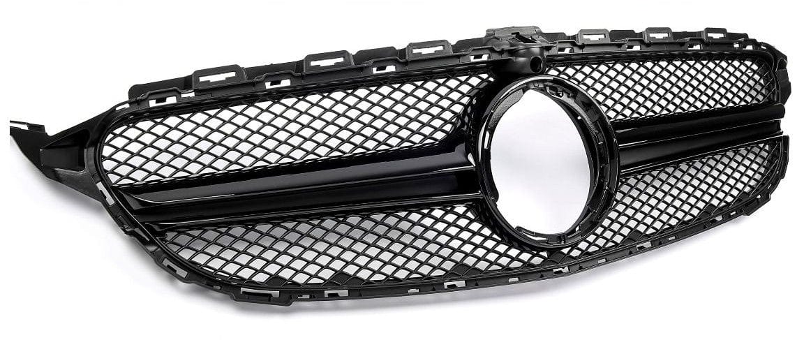 Noir / Avec caméra 360° / Après restylage (2018 à 2021) Calandre Noire type AMG pour Mercedes Classe C W205 (2014 - 2018)