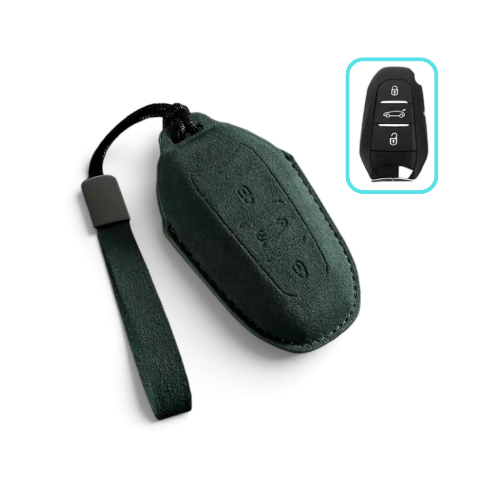 Coque de Clé Peugeot Alcantara – Housse de Protection pour Télécommande Peugeot 208 2008 308 3008 5008