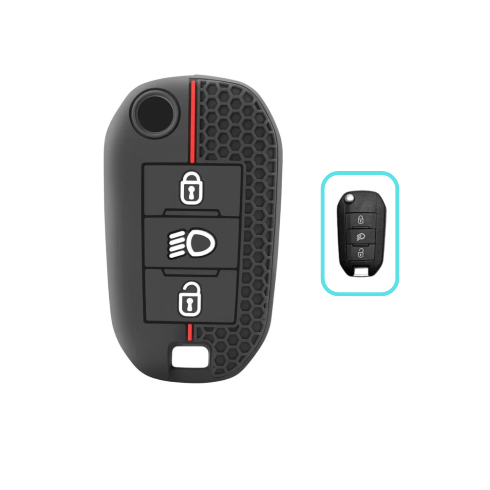Coque de Clé Peugeot SIlicone – Housse de Protection pour Télécommande Peugeot 207 208 2008 308 3008 5008