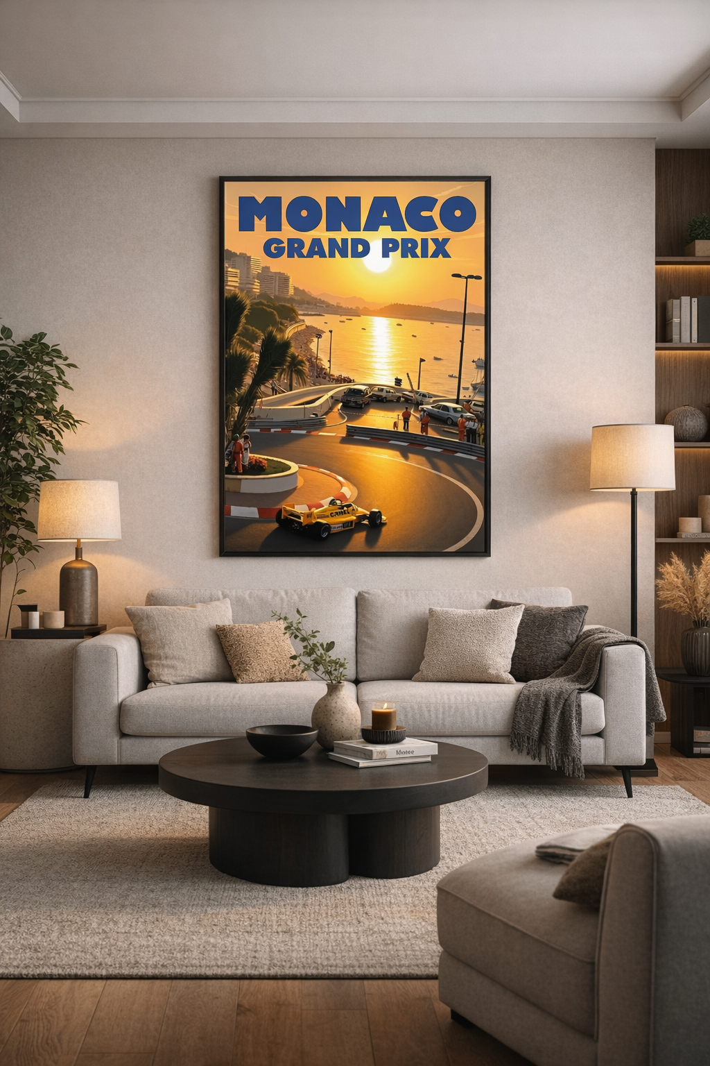 Vintage Formula 1 Monaco Motor Racing Poster, 1980s