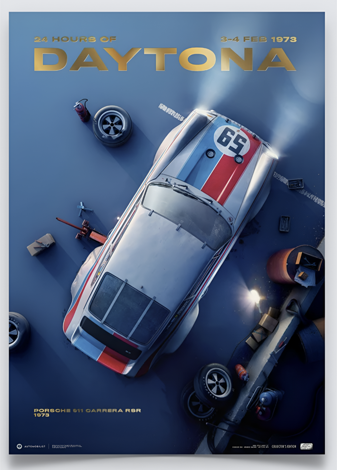 Poster voiture de course vintage 24h du Mans Classic affiche voiture