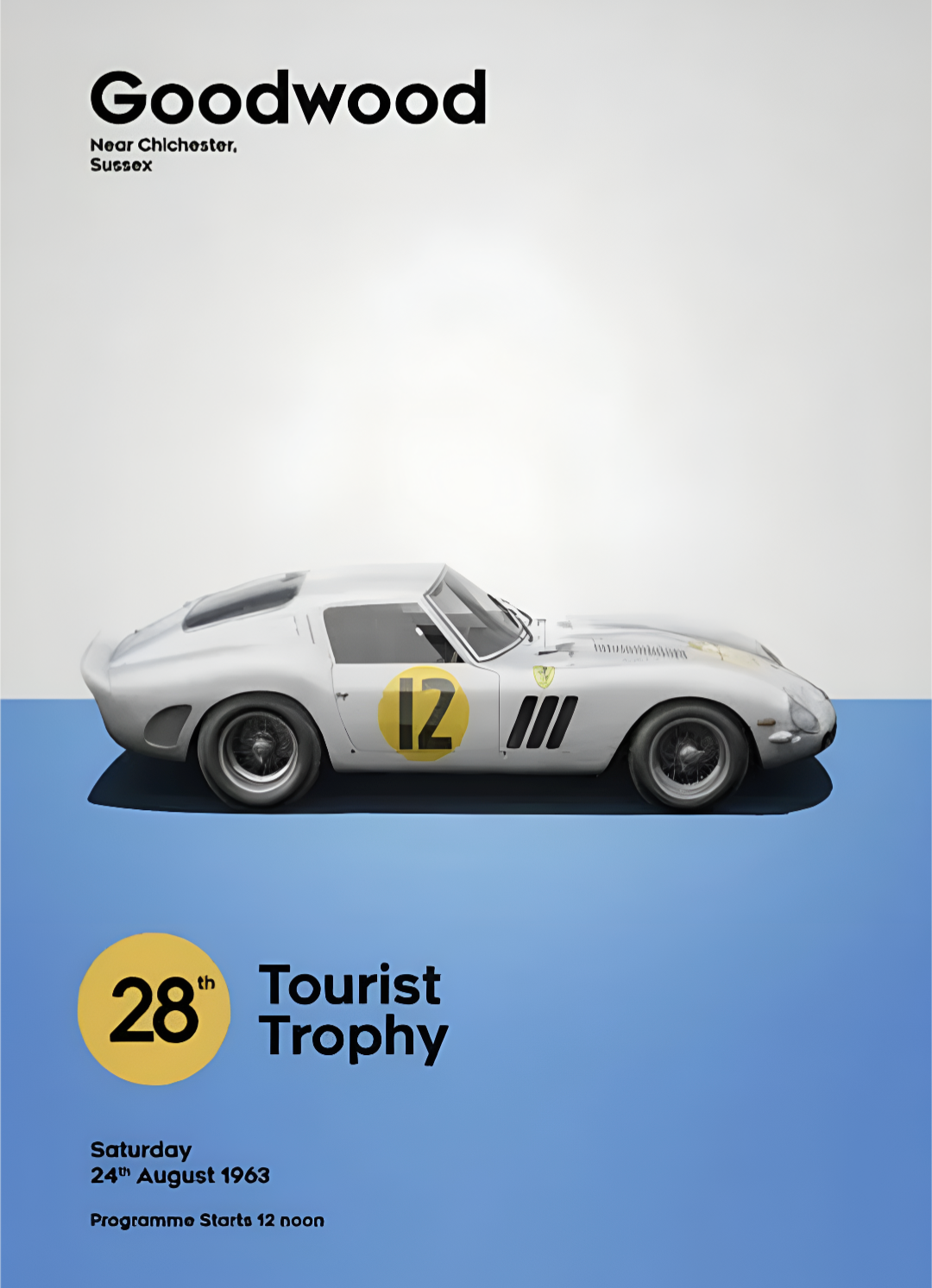 Poster voiture de course vintage 24h du Mans Classic affiche voiture