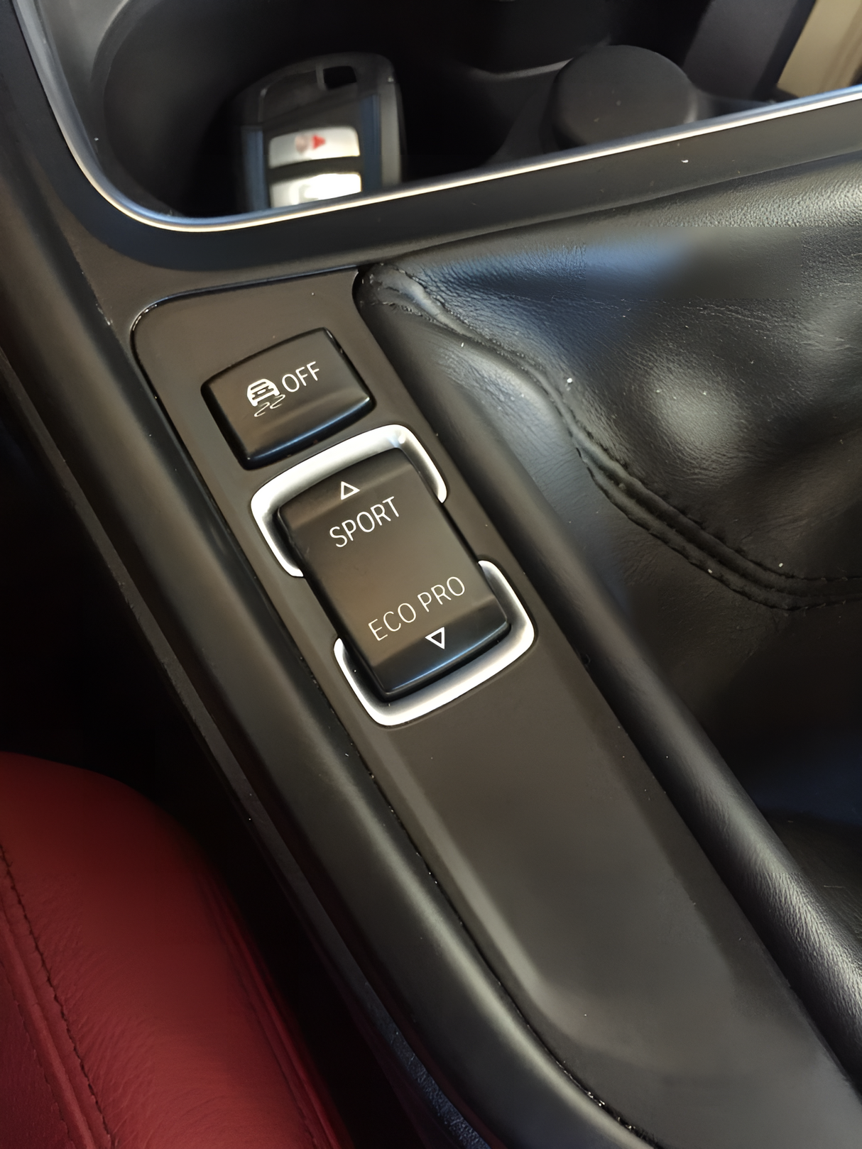Boutons de Console Centrale Modes de Conduite Performance Rouges Bleus Noirs pour BMW Série 3 F30 et M3 F80 (2011 à 2019)