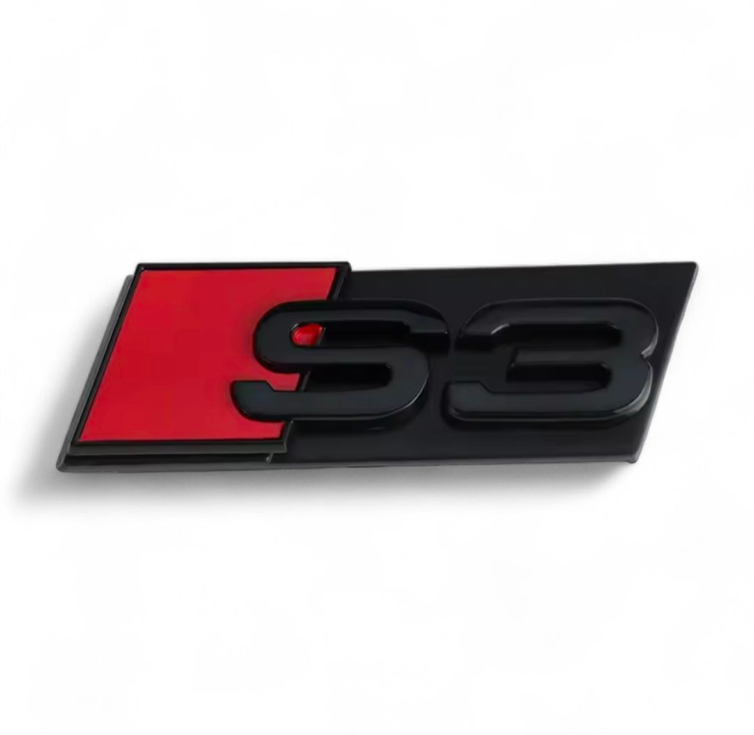 Logo de Calandre Noir Badge AUDI S3 look Black Edition