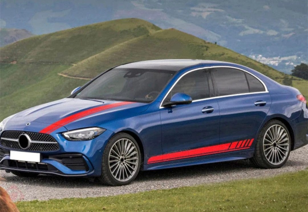 Rouge brillant (uniquement capot) / Berline W206 Autocollants Stickers AMG Edition One pour Mercedes Benz Classe C W206 S206 - 2021 à 2024