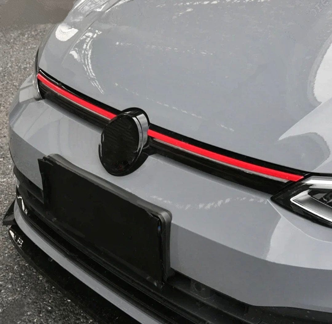 Emblèmes avant et arrière noirs logos VW GOLF 8 - Euro Racing Parts Baguette de calandre ROUGE type GOLF GTI pour VW GOLF 8