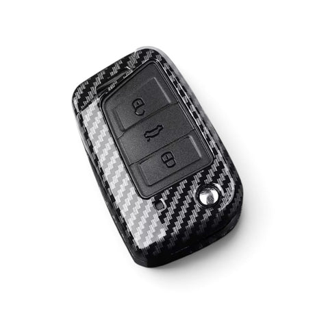 Coque de clé effet carbone pour Volkswagen
