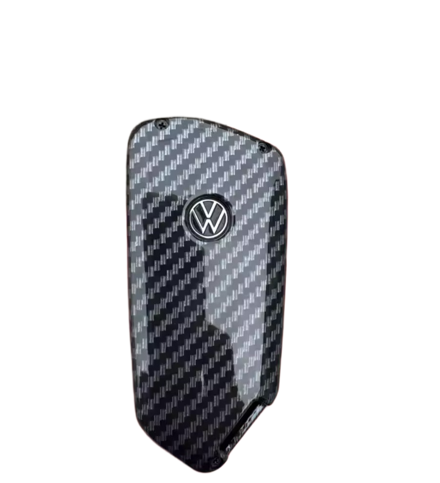 Coque de clé effet carbone pour Volkswagen