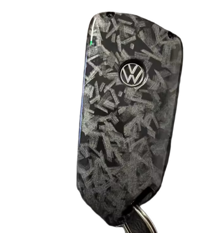 Coque de clé effet carbone pour Volkswagen