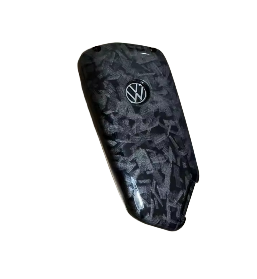 Coque de clé effet carbone pour Volkswagen