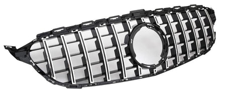 Argent / Sans caméra 360° / Après restylage (2018 à 2021) Calandre Panamericana AMG GTR pour Mercedes Classe C W205 (2014 - 2018)