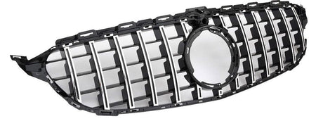 Argent / Avec caméra 360° / Après restylage (2018 à 2021) Calandre Panamericana AMG GTR pour Mercedes Classe C W205 (2014 - 2018)