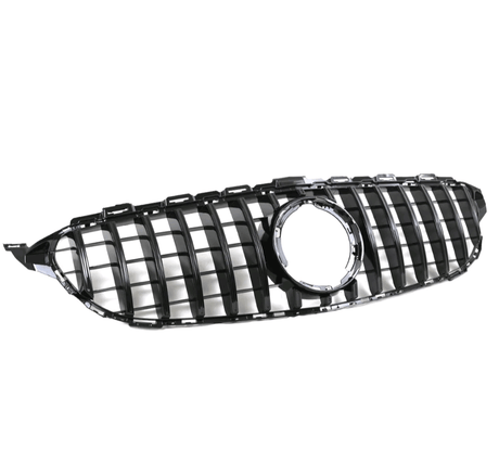 Noir / Sans caméra 360° Calandre Panamericana AMG GTR pour Mercedes Classe C W205 (2014 - 2018)