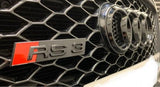 Emblème de calandre logo AUDI RS3 Noir Brillant