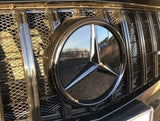 Emblème de calandre logo à l'étoile Mercedes-Benz Noir Brillant