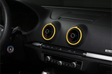 Audi A3 Phase 1 (2013 à 2016) / Jaune (phase 1 uniquement) Entourages Grilles de Ventilation Intérieure colorés pour AUDI A3 8V (2013 - 2020)