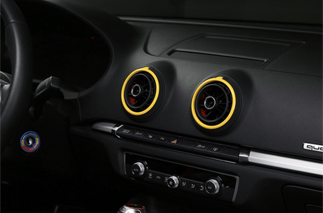 Audi A3 Phase 1 (2013 à 2016) / Jaune (phase 1 uniquement) Entourages Grilles de Ventilation Intérieure colorés pour AUDI A3 8V (2013 - 2020)