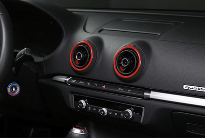 Audi A3 Phase 1 (2013 à 2016) / Rouge (phase 1 et phase 2) Entourages Grilles de Ventilation Intérieure colorés pour AUDI A3 8V (2013 - 2020)