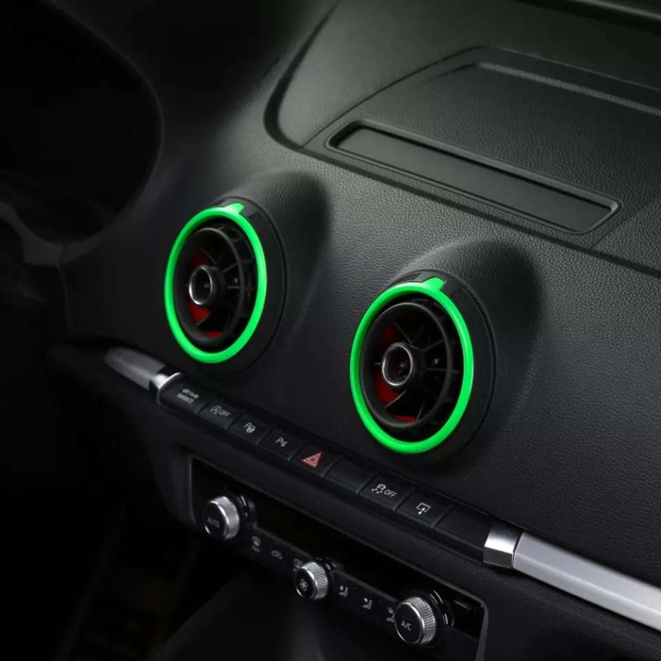 Audi A3 Phase 1 (2013 à 2016) / Vert (phase 1 uniquement) Entourages Grilles de Ventilation Intérieure colorés pour AUDI A3 8V (2013 - 2020)