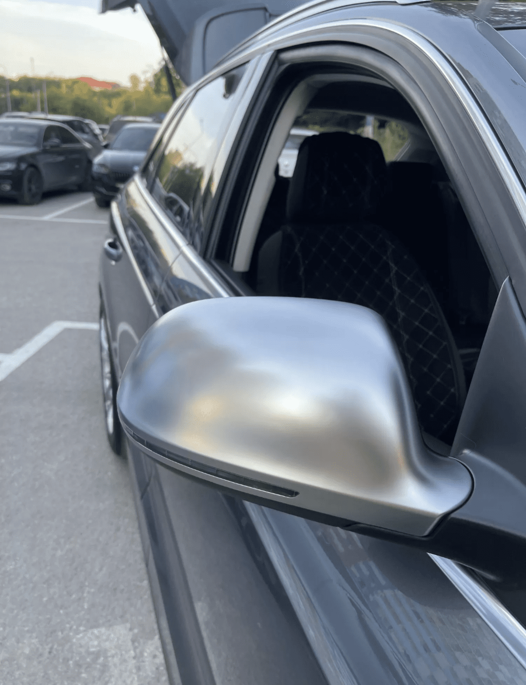 Coques de rétroviseurs Argent Mat Chrome pour Audi A4 B8