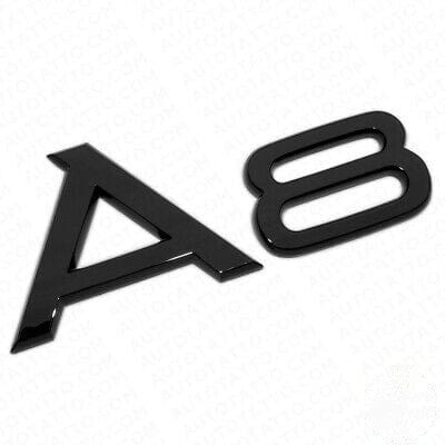 Emblème de coffre logo noir AUDI A8 Black Edition