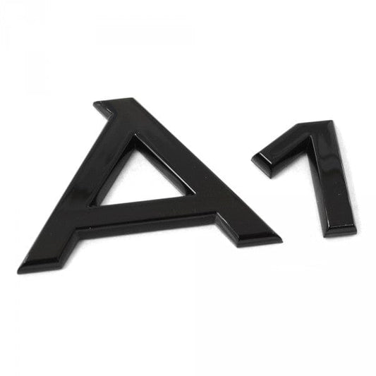 Logo AUDI - noir - calandre - Anneaux noirs brillants - Avant - Convient  pour AUDI A1