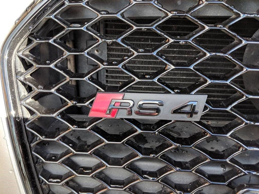 Emblème de calandre logo AUDI RS4 Noir Brillant